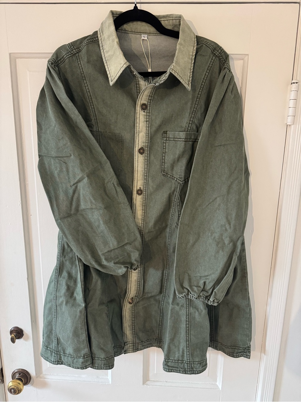 Olive Green Military-Inspired Dress